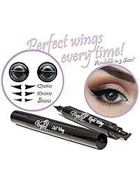 Eyeliner Stamp &ndash; WingLiner By Lovoir/Vogue Effects Black, Waterproof, Smudgeproof, Winged Long Lasting Liquid Eye Liner Pen, Vamp Style Wing, 2 Pens In A Pack (10mm Classic)