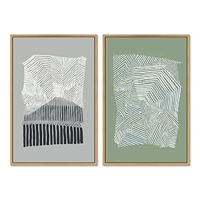 SIGNWIN 2 Piece Framed Canvas Wall Art Minimalism...