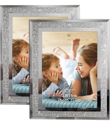 Amazon.com - HIKWADERY 5x7 Picture Frames Silver - Set of 4