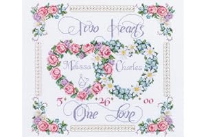 Janlynn RGRAMP.47728 Two Hearts, One Love Counted Cross Stitch Kit-14"X12", Multi-Colored, 14 Count, by The Yard