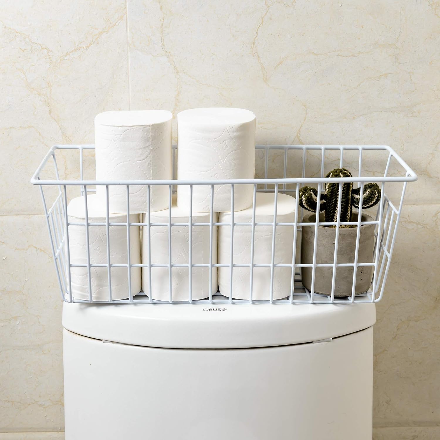 iPEGTOP Metal Wire Food Storage Organizer Bin Basket with Handles. Narrow Kitchen Refrigerator Storage Basket for Kitchen Cabinets Pantry - Image 3