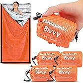 Deecam Emergency Sleeping Bag, Survival Bivy Sack Mylar Thermal Emergency Blanket Waterproof Lightweight Portable Shelter for