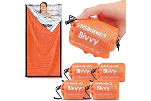 Deecam Emergency Sleeping Bag, Survival Bivy Sack Mylar Thermal Emergency Blanket Waterproof Lightweight Portable Shelter for