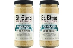 ST ELMO STEAK HOUSE St. Elmo Steak House Coarse-Cut Horseradish, Great with Steaks and Other Meats – 2 Pack