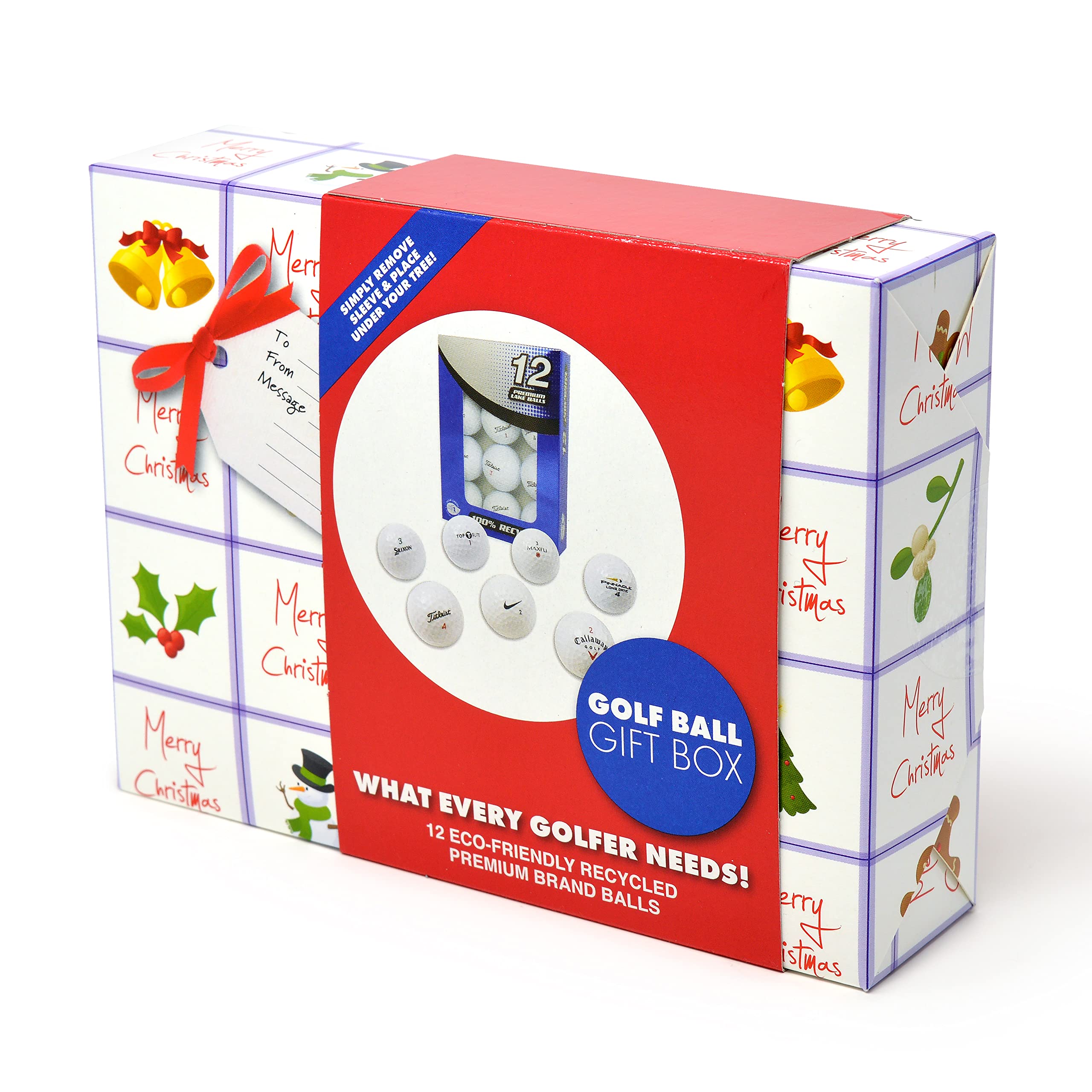 Second Chance Christmas XMAS 12 Golf Balls Gift Pack - Pre-wrapped Present, Mix