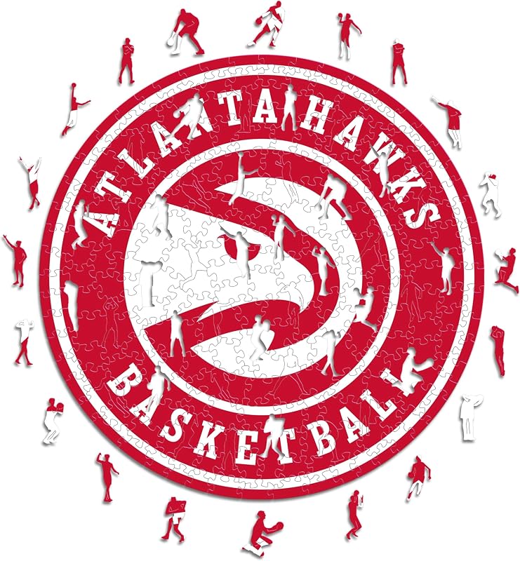 - Atlanta Hawks, Logo, Puzzle en Bois sous Licence Officielle NBA, 100% Durable, Taille S, 150 pièces — photo 1 sur 8