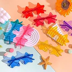 Pibupibu 12 Pack Colorful Star Shaped Sunglasses
