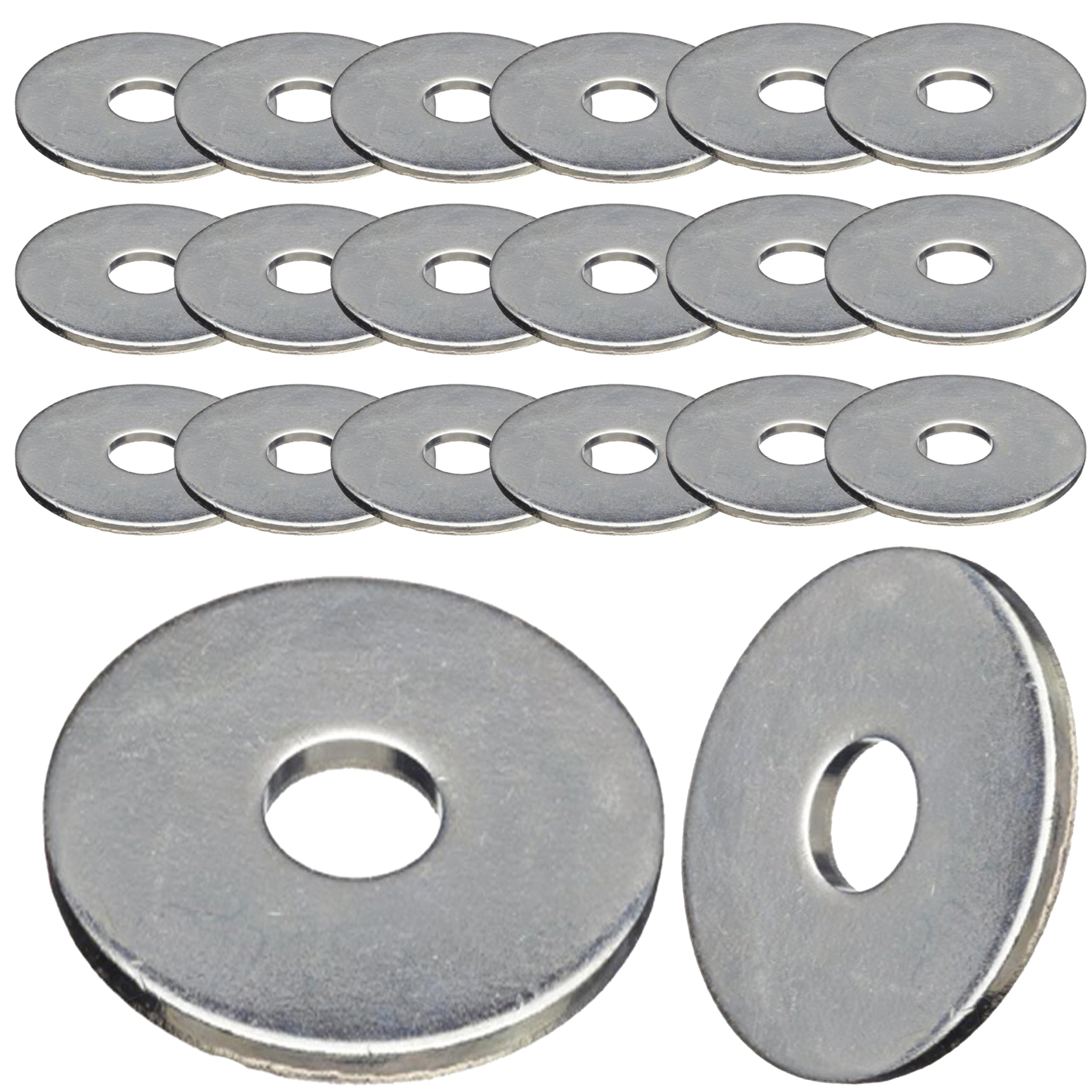 M8 x 32mm Penny Repair Flat Washers Mudguard A2 Stainless Steel (Pack of 20)