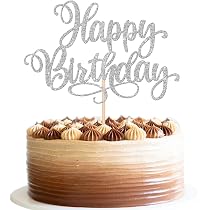 Amazon.com: 1 PCS Happy Birthday Cake Topper Glitter Happy ...