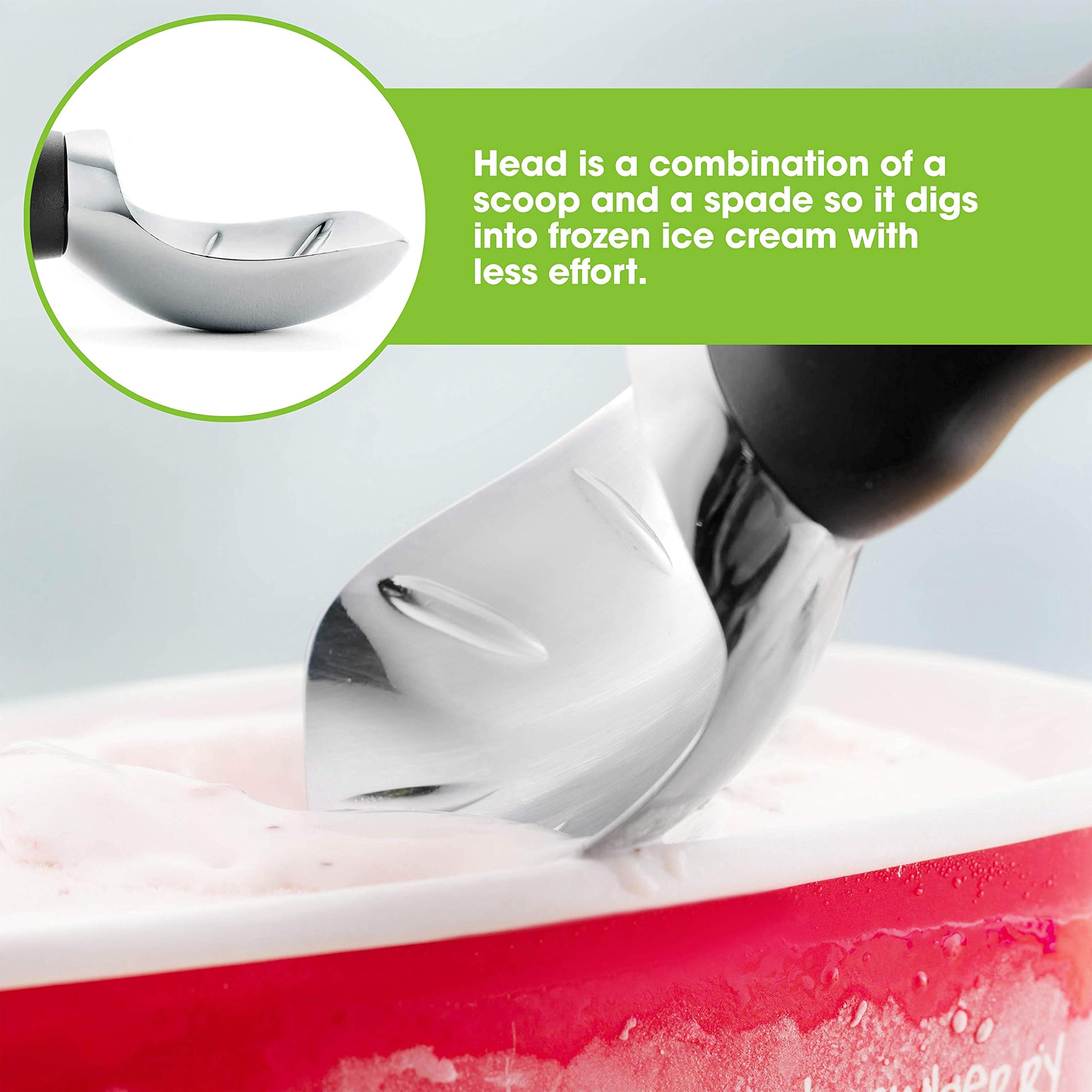 Spring Chef Ice Cream Scoop with Comfortable Handle by Spring Chef