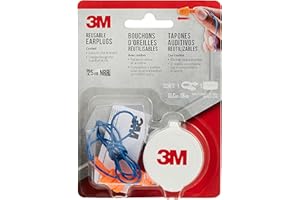 3M Corded Reusable Earplugs, 1 Pair (NRR 25 dB) - 90586