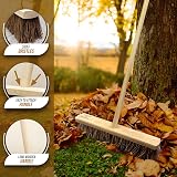 TDBS 18in Outdoor Garden Broom with Wooden Handle and Bassine Bristles view 5