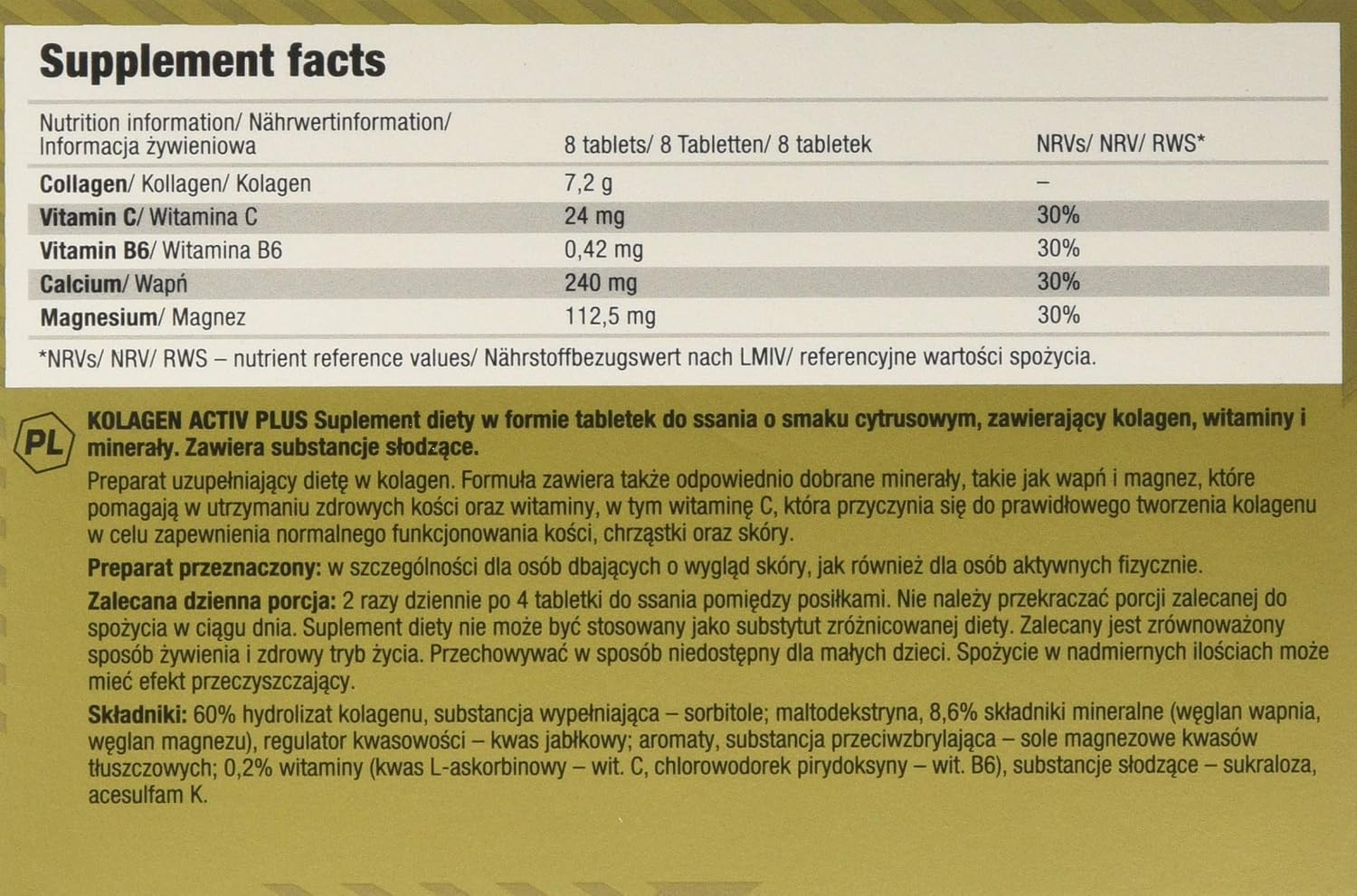 OLIMP SPORT NUTRITION Olimp Nutrition Kolagen Activ Plus, 80 Tablets, 1 kg, 80 count (Pack of 1) - Image 3