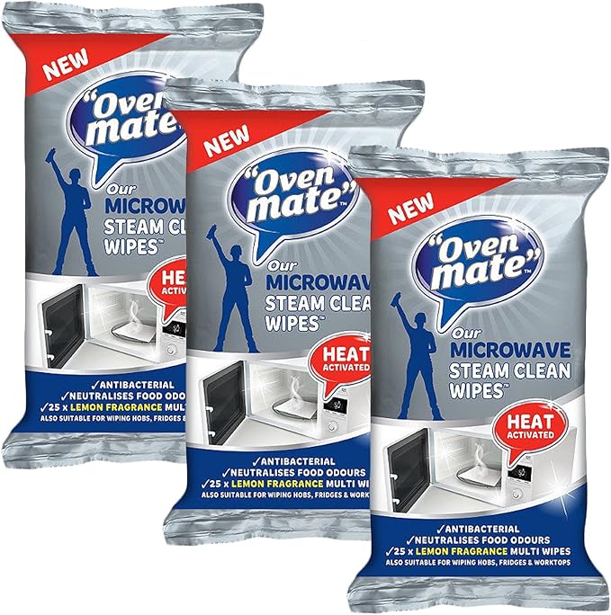 Oven Mate Antibacterial Kitchen Microwave Cleaning Wipes (Pack of 75