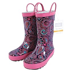 Hudson Baby Kids Rain Boots, Paisley Punch, 6 US