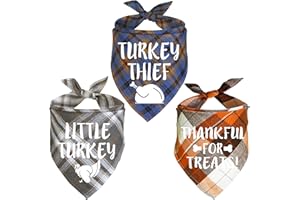 JOTFA 3 Pack Thanksgiving Dog Bandanas, Fall Dog Bandanas Holiday Thanksgiving Dogs Outfit for Small Medium Large Dogs Pets (Large)