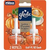 Glade PlugIns Scented Oil 2 Refills, Air Freshener, Golden Pumpkin &amp; Spice, 1.34 fl oz, Pack of 2