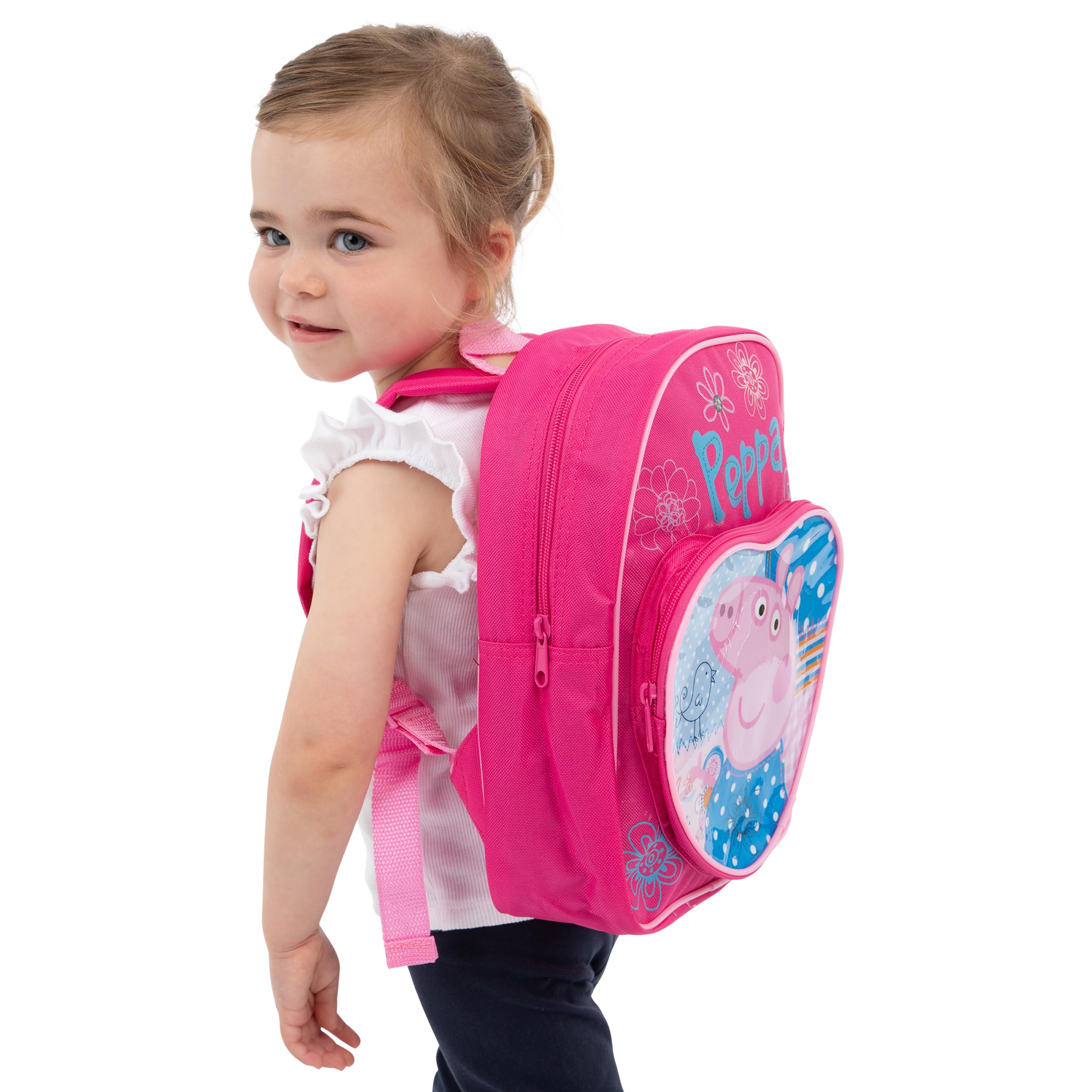 Peppa Pig Backpack | Girls Backpacks for School | Cute Bookbag for Kids | Pink