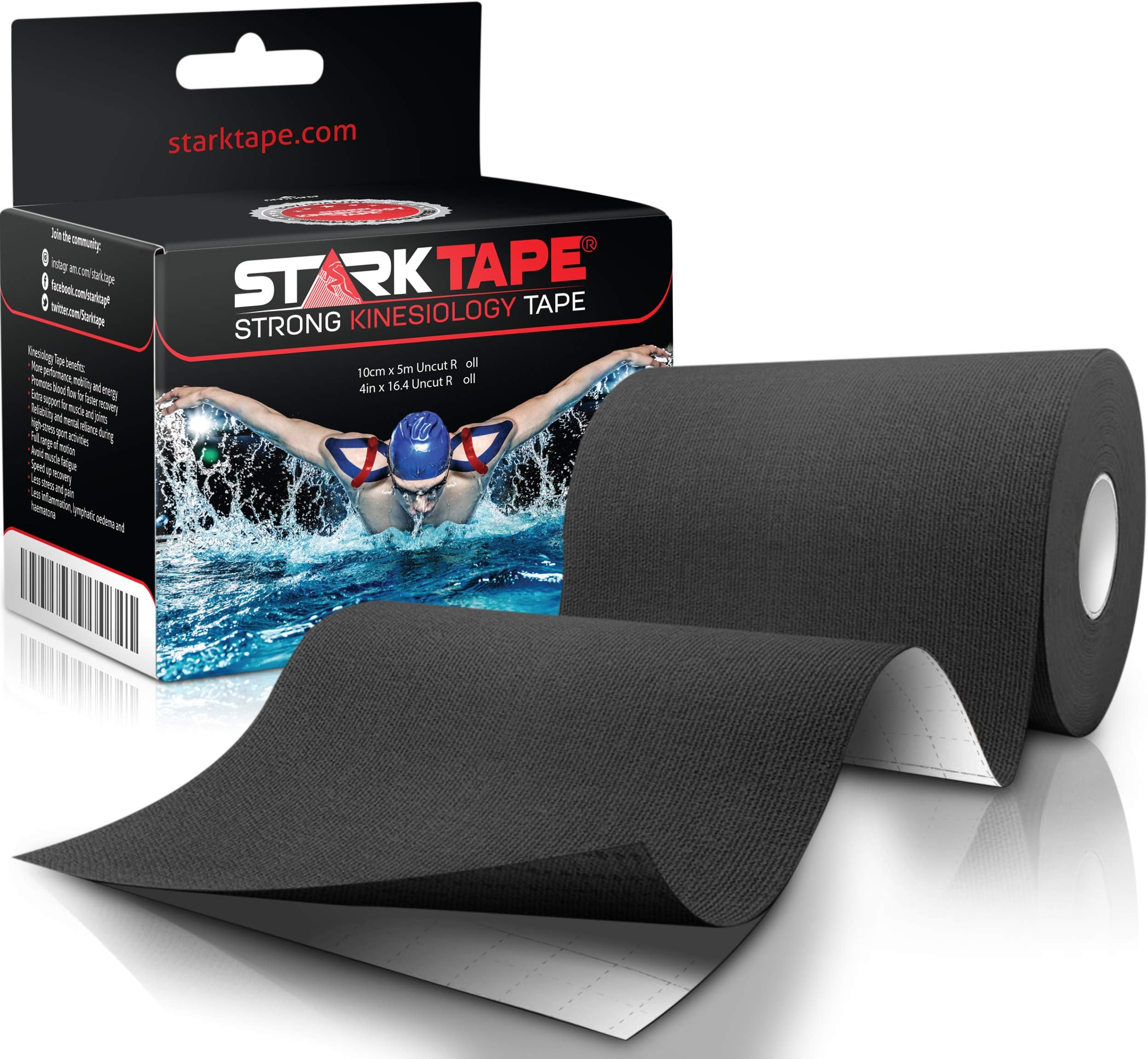 Kinesiology Tape Extra Wide 4" x 16.4' Roll - Designed to Support Athletic Performance, Reduce Muscle Pain. Easy to Use/Apply, Stays on for Several Days – Latex-Free, Waterproof