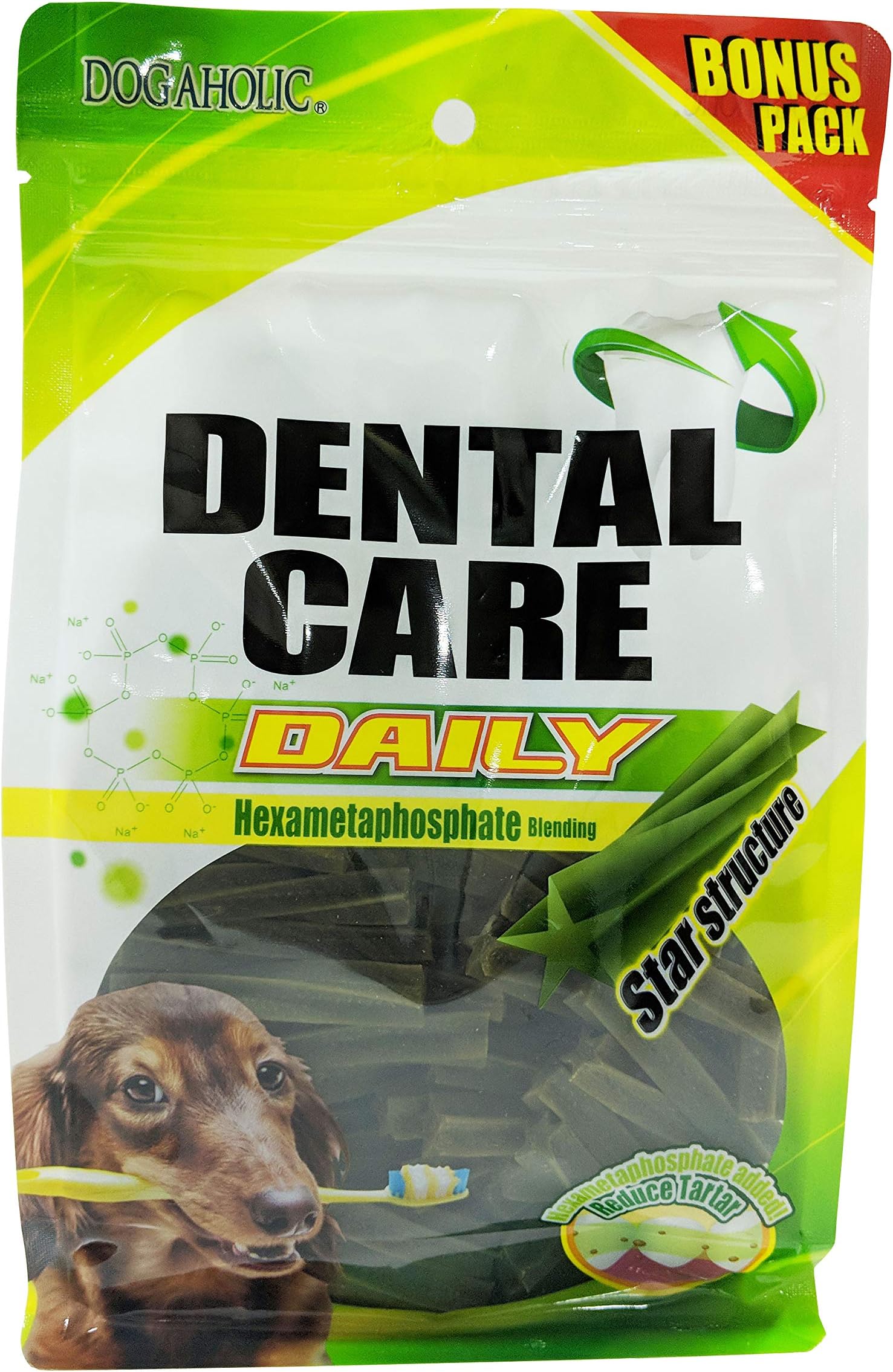 Pet Treats Dogaholic Dental/Oral Care, Vegetarian Dog Treat Sticks, Size Small, 400 gm