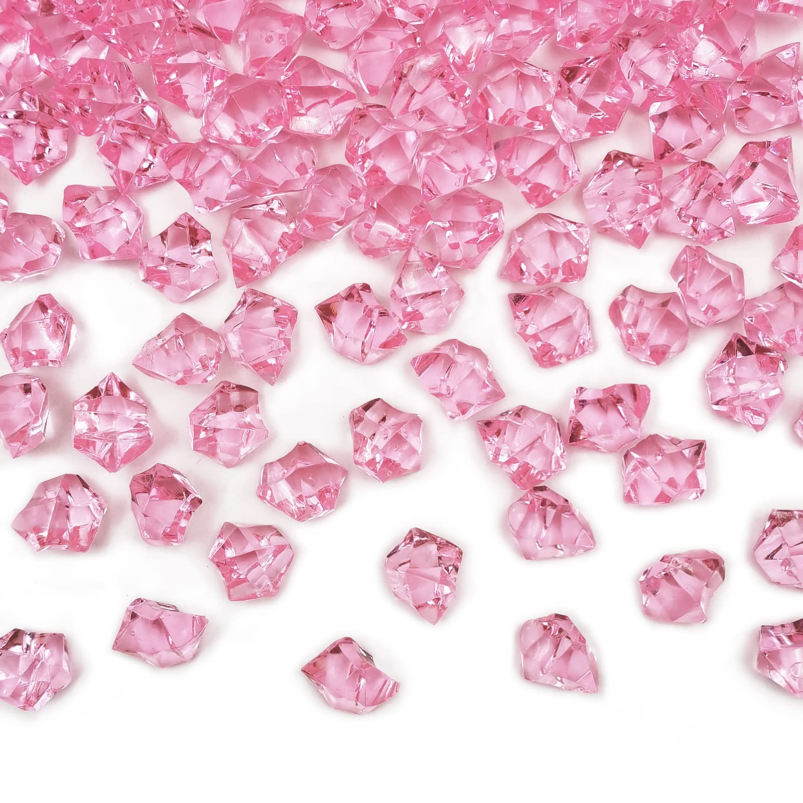 LYFJXX Reusable Fake ice Cubes for Photography Accessories Props Decoration for Wedding Decor Photography Props Vase Fillers (irregular-16 * 22mmPink)