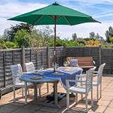 Harbour Housewares Green Garden Parasol 2.7m Pulley Wooden Umbrella view 7