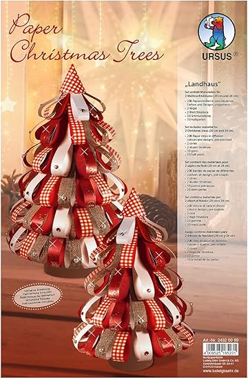 Creare Foto Di Natale.Ursus 24320099 Strisce Di Carta Per Creare Un Albero Di Natale Stile Country Amazon It Giochi E Giocattoli