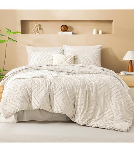 Tufted Comforter CLCL White Set King Size 7 Piece Bed In A Bag,Shabby ...