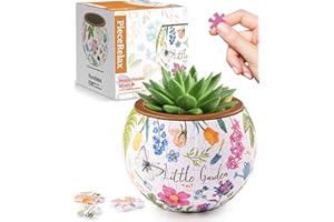 PieceRelax 3D Puzzle Planter 80 Pieces - Flower Pot - Little Garden, Home Decor Flower Pots for Indoor Cactus, Succulents Pots [K1116]