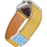 kaligera French Goatskin Leather Watch Band with Magnetic Buckle for Apple Watch Series 11 10 9 8 7 6 5 4 SE 1 2 3 for Women & Men, Leather Band for iWatch 38mm 40mm 41mm 42mm 44mm 45mm 46mm 49mm