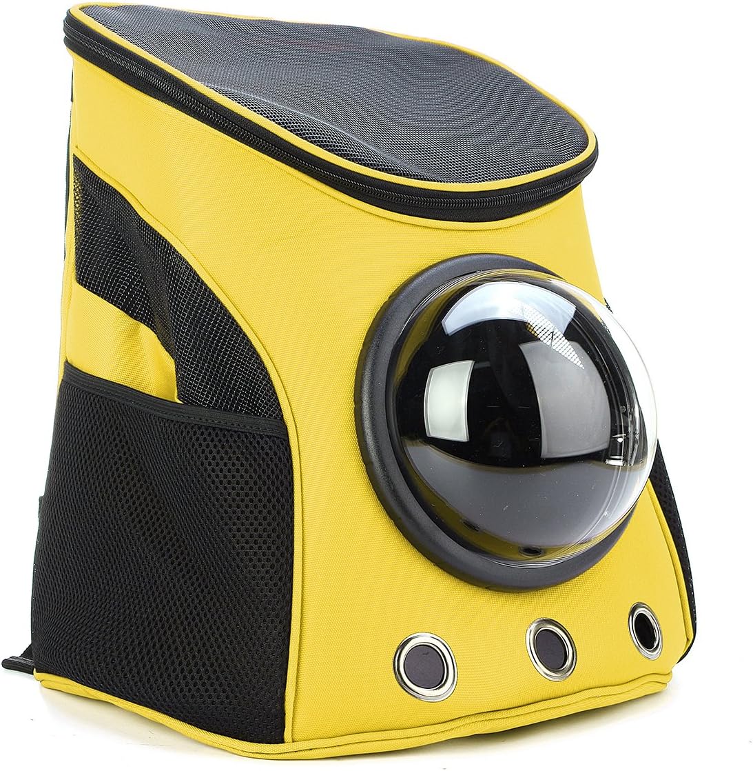 Aissimio Astronaut Pet Cat Dog Puppy Backpack Bag Carrier Travel Bag Breathable Yellow 35x31x25cm