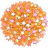 OIIKI 200 PCS Acrylic Star Shape Beads, 11mm Charming Beads for DIY Jewelry Craft Making Necklace Bracelet Supplies - Orange
