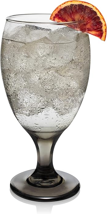 Libbey Classic Smoke Goblet Beverage Glasses, Set of 6