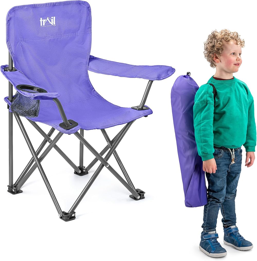 Trail Outdoor Leisure Eagle Kids Camping Chair Purple 2-6 Years Portable