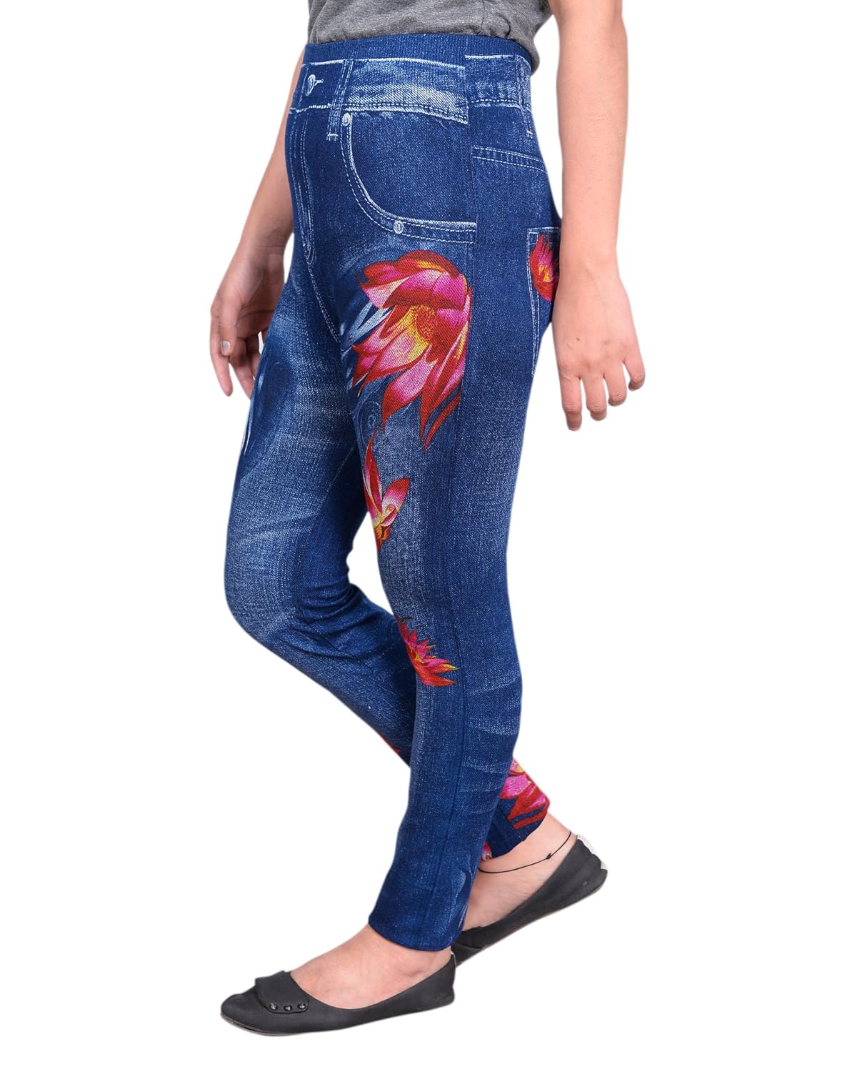 krystle women's legging (kry-dnm-flra-leg-1_blue_free size)