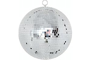 THABATAD Mirror Disco Ball 10 Inch Mirror Ball Lightning Ball with Hanging Ring for DJ, Dance, Wedding, Christmas, Birthday, Home Party Favors Decorations