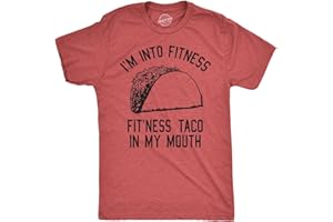 CRAZY DOG T-SHIRTS Crazy Dog Mens Graphic Funny T Shirt Im Into Fitness Taco in My Mouth Humor Novelty Shirt