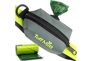Tuff Mutt Dog Poop Bag Holder for Leash, Lightweight Dispenser for Pet Waste Bags, Easy Cleanup Accessory for All Leashes, Includes Bags