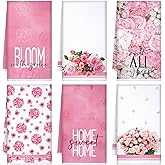 Bencailor 6 Pack Decorative Kitchen Towels Sets Hand Dish Towels Farmhouse Funny Southwest Aztec Rose Design Bathroom Tea Cloth for Home Supplies 16" x 24"(Assorted Colors,Groovy Style)