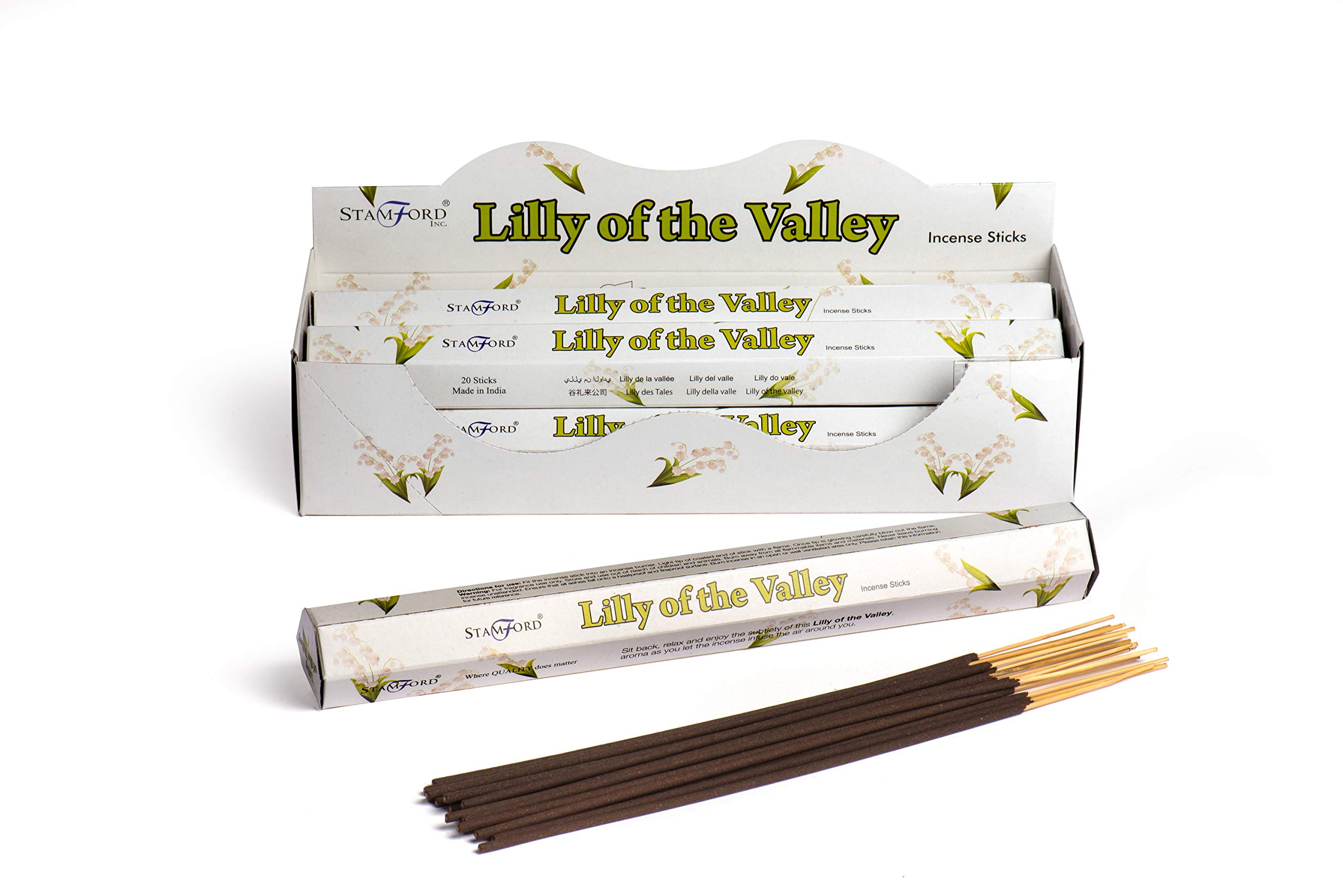 STAMFORD INC. 37144 Lily of the Valley Incense Sticks, 20 Sticks x 6 Packs