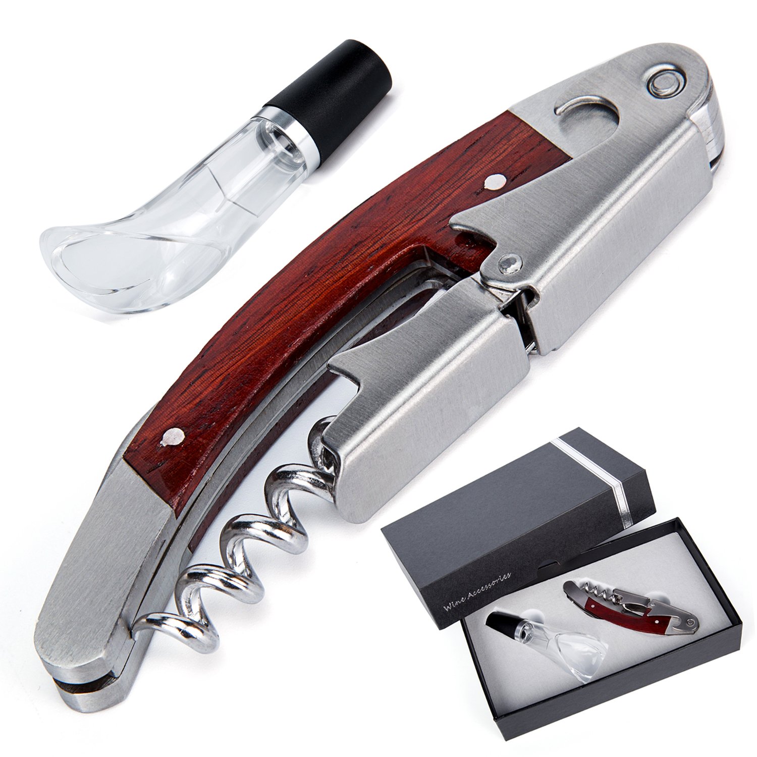 Top Bar & Wine Tools Professional waiters corkscrew Rosewood stainless