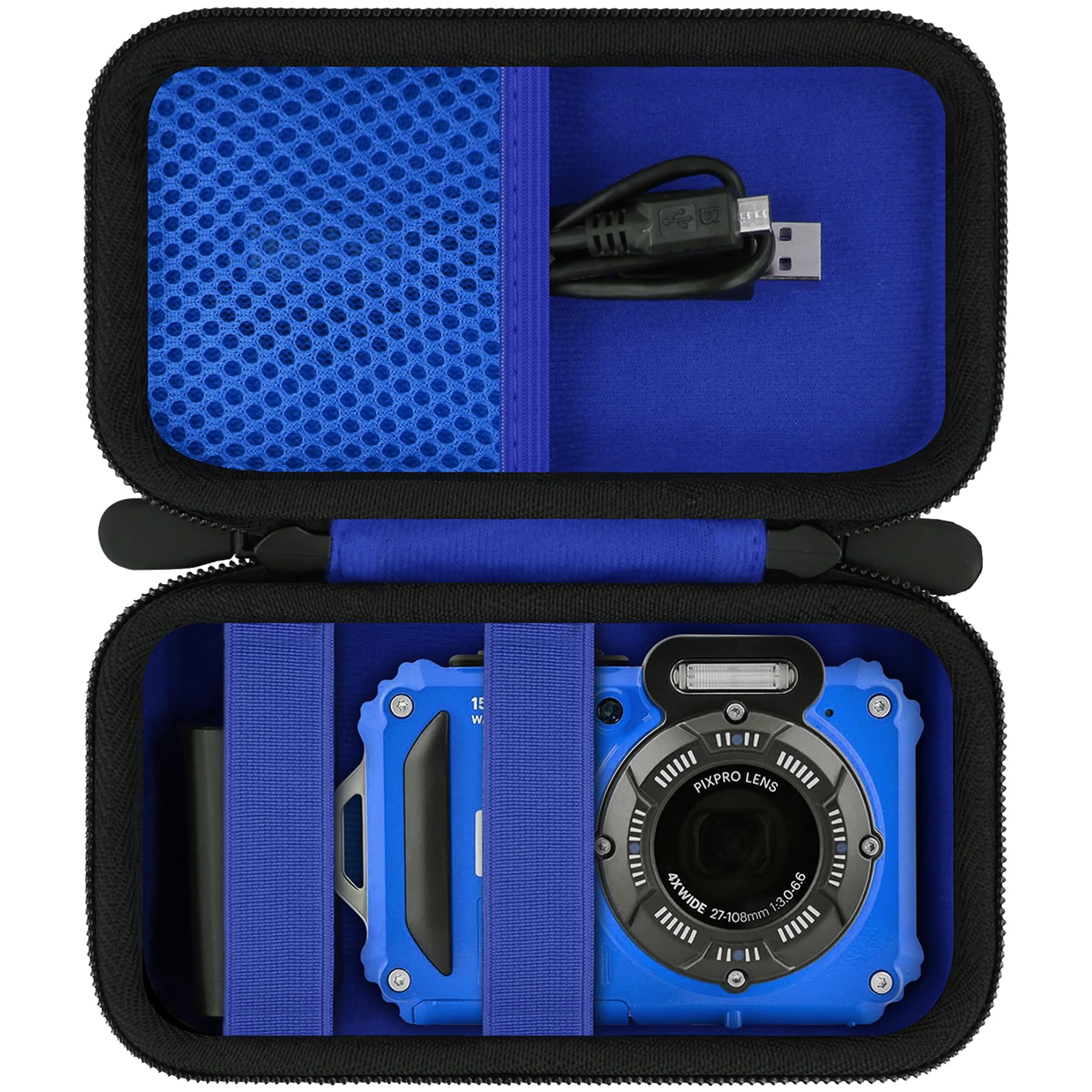Photo 1 of Baval for KODAK PIXPRO WPZ2 Rugged Waterproof Digital Camera Hard Carrying Case,Compitable with KODAK 16MP 4X Optical Zoom Camera,Blue Case