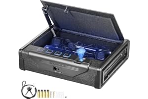 VEVOR Gun Safe for Pistols, Biometric Gun Safe with Three Quick Access Ways of Fingerprints, Passwords and Keys, Handgun Safe