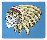 Ambesonne Tribal Mouse Pad, Dead Skull with