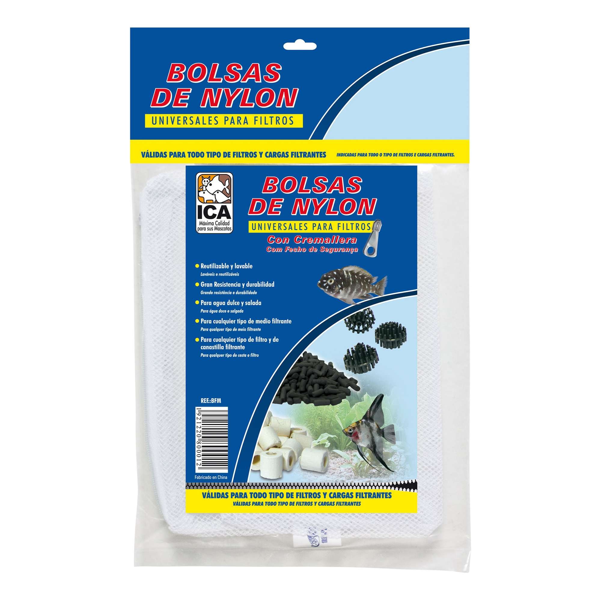 ICA BFG Nylon Mesh Bag with Zipper, Cream