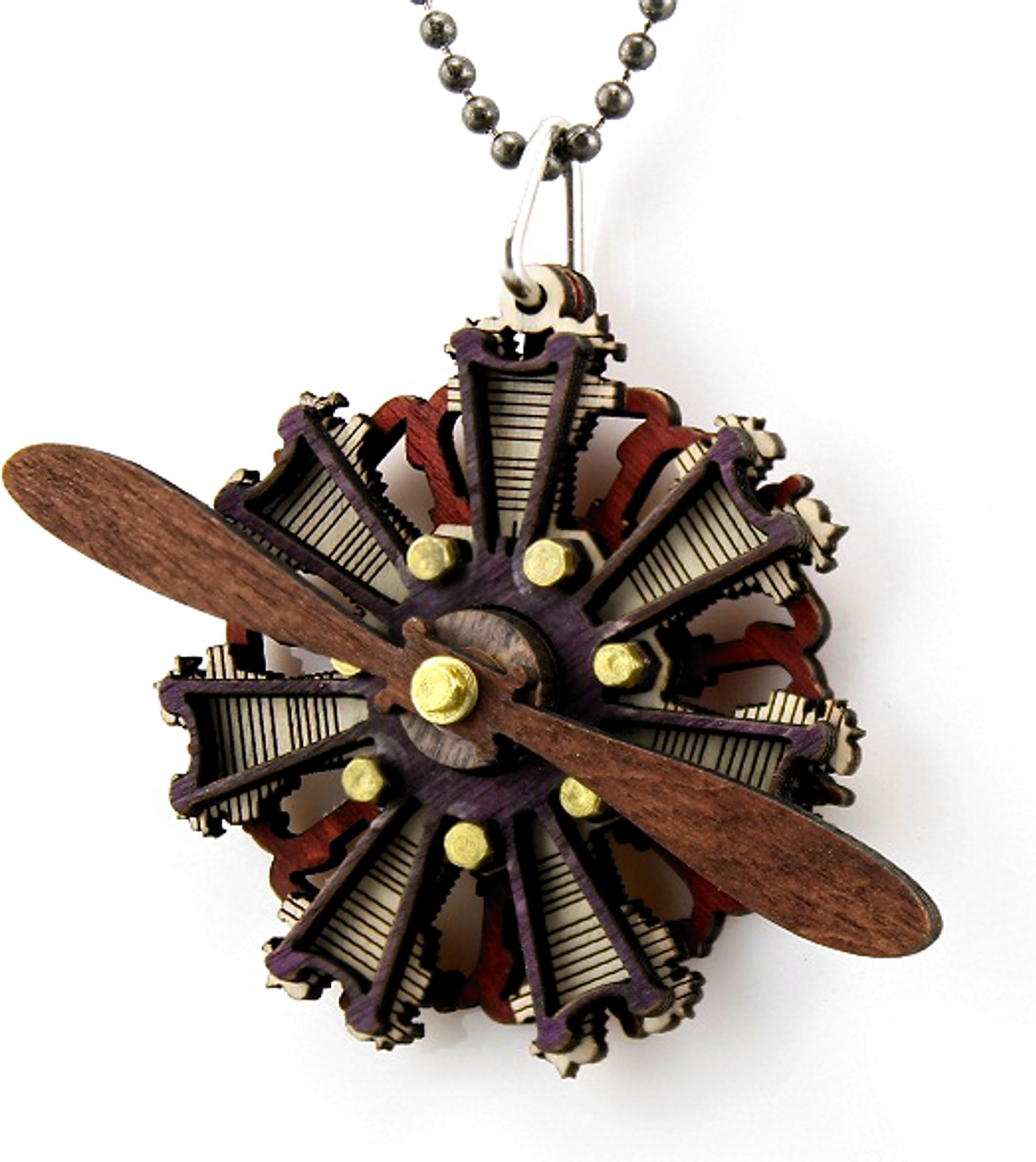 Green Tree Jewelry Radial Two Propellar Engine Pendant 7001A