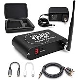 Silent Tech Silent Disco Transmitter TX50RF &ndash; 3 Channel RF Audio Transmitter Compatible with RF309 Headphones &ndash; Includes Necessary Cables &amp; Adapters