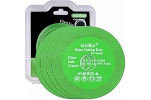 Mixiflor 4" X 7/8" Glass Cutting Disc for Angle Grinder, 4 Pack Glass Ceramic Diamond Cutting Discs, Ultra-Thin Tile Cutter B