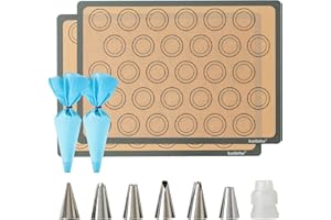 Macaron Silicone Baking Mats, Katbite Silicone Macaroons Baking Mat Set of 2 Half Sheet (11 5/8" x 16 1/2") Reusable & Nonsti