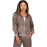 Forever 21 womens Oversized Zip-up Enzyme Wash Hoodie